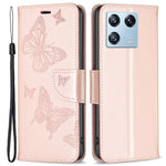 For Xiaomi 13 Pro 5G Wallet Case Imprinted Butterflies Leather Phone Cover with Strap