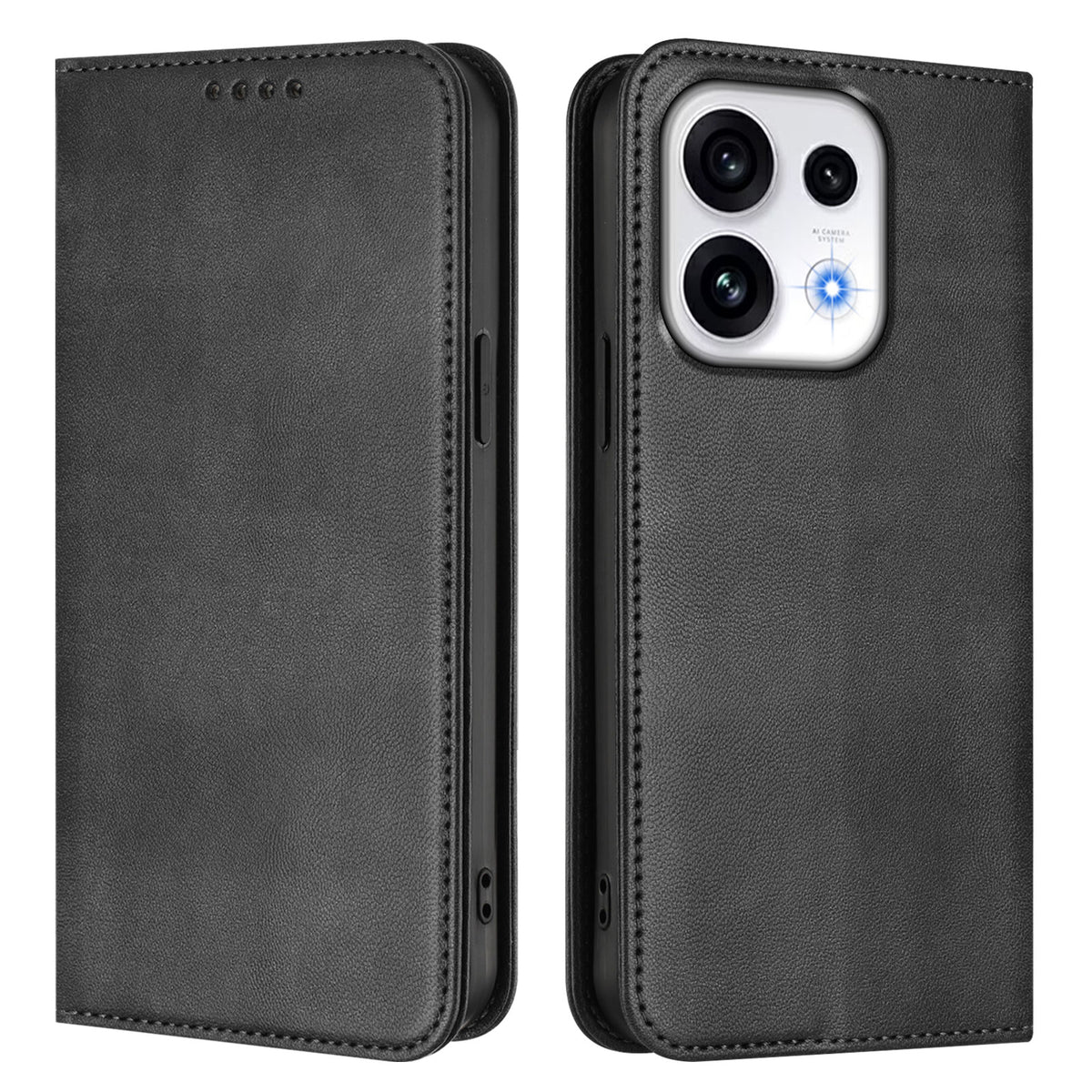 Til Oppo Reno16 FS 5G / Oppo Reno16 F 5G Pung-etuier Retro Tekstur RFID-Blokerende Læder Telefoncover