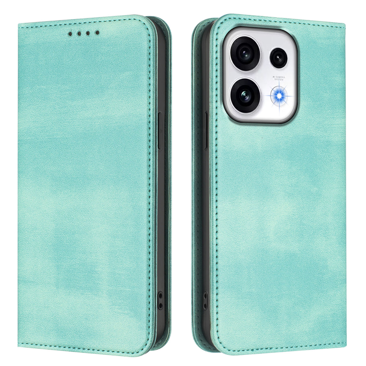 Til Oppo Reno16 FS 5G / Oppo Reno16 F 5G Pung-etuier Retro Tekstur RFID-Blokerende Læder Telefoncover
