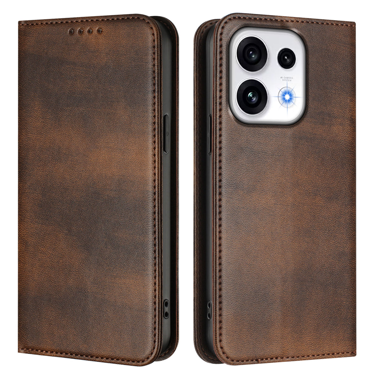Til Oppo Reno16 FS 5G / Oppo Reno16 F 5G Pung-etuier Retro Tekstur RFID-Blokerende Læder Telefoncover