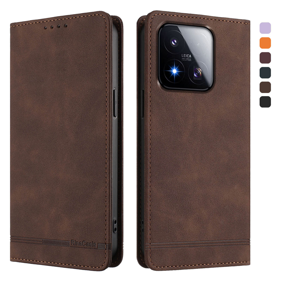 For Xiaomi 17 Max Case RINACASIS RC23 RFID Blocking Wallet Stand PU Leather Phone Cover