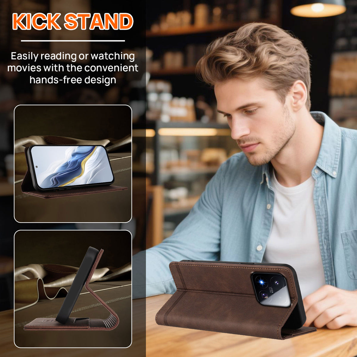 For Xiaomi 17 Max Case RINACASIS RC23 RFID Blocking Wallet Stand PU Leather Phone Cover