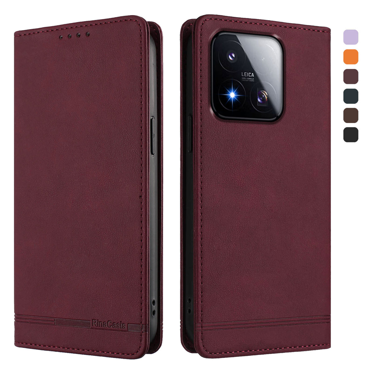For Xiaomi 17 Max Case RINACASIS RC23 RFID Blocking Wallet Stand PU Leather Phone Cover
