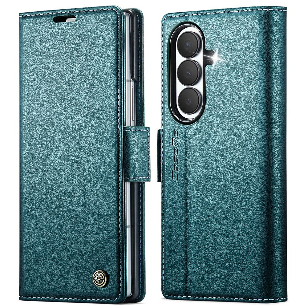 CASEME for Samsung Galaxy Z Fold8 Ultra Case  023 Series RFID Blocking Wallet Stand Glossy Litchi Texture Leather Phone Cover