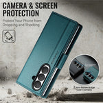 CASEME for Samsung Galaxy Z Fold8 Ultra Case  023 Series RFID Blocking Wallet Stand Glossy Litchi Texture Leather Phone Cover