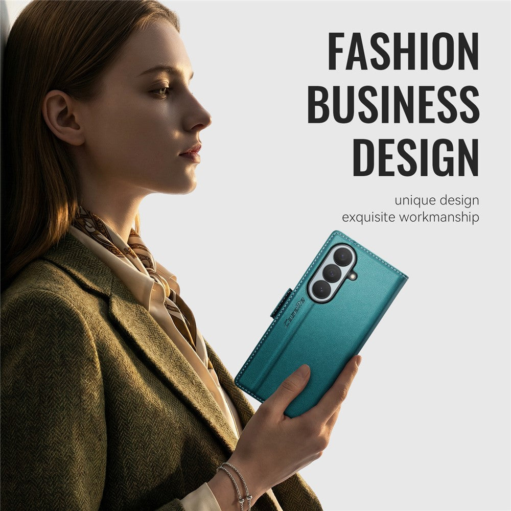CASEME for Samsung Galaxy Z Fold8 Ultra Case  023 Series RFID Blocking Wallet Stand Glossy Litchi Texture Leather Phone Cover