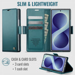 CASEME for Samsung Galaxy Z Fold8 Ultra Case  023 Series RFID Blocking Wallet Stand Glossy Litchi Texture Leather Phone Cover