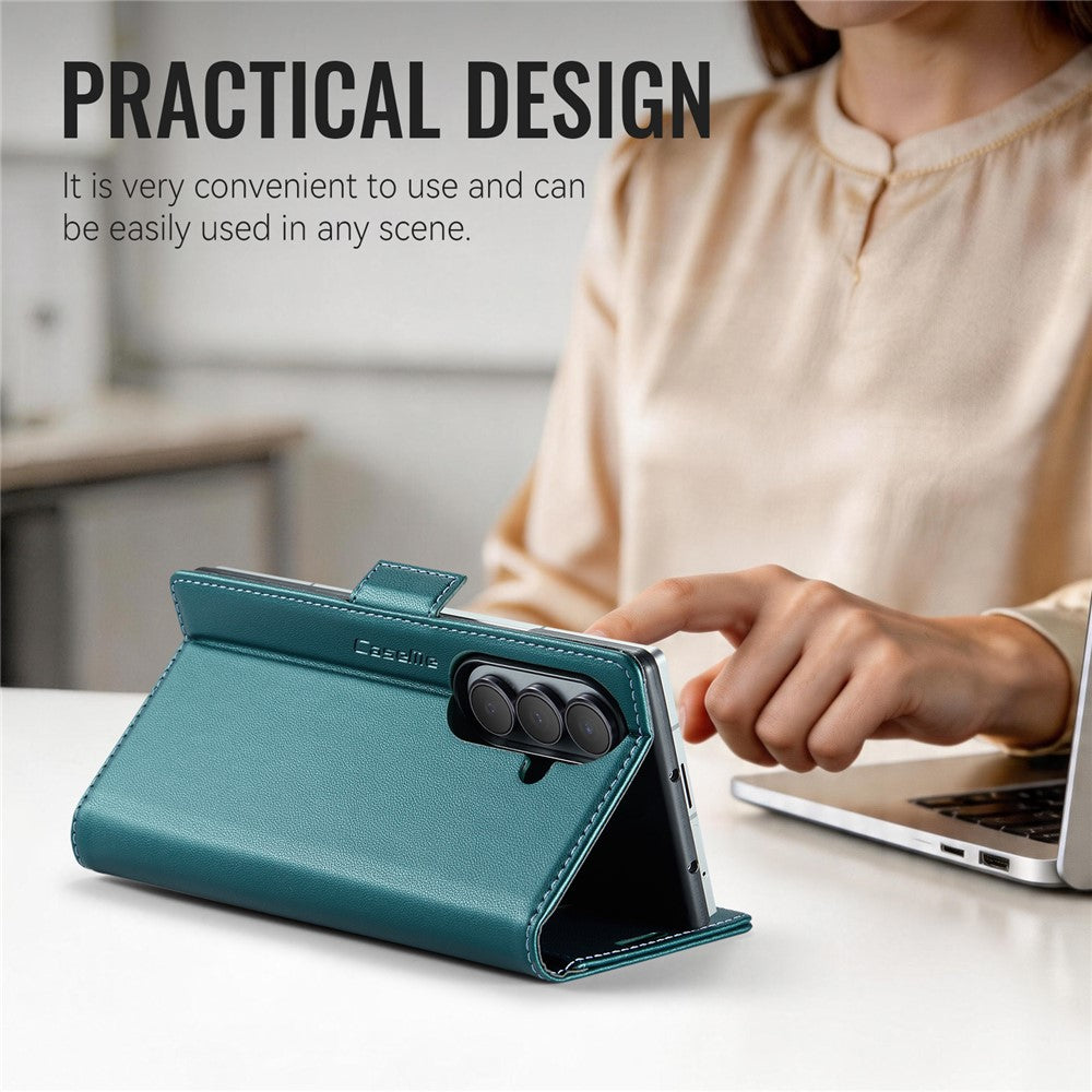 CASEME for Samsung Galaxy Z Fold8 Ultra Case  023 Series RFID Blocking Wallet Stand Glossy Litchi Texture Leather Phone Cover