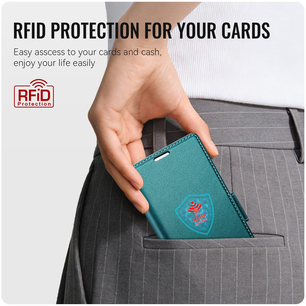 CASEME for Samsung Galaxy Z Fold8 Ultra Case  023 Series RFID Blocking Wallet Stand Glossy Litchi Texture Leather Phone Cover