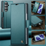 CASEME for Samsung Galaxy Z Fold8 Ultra Case  023 Series RFID Blocking Wallet Stand Glossy Litchi Texture Leather Phone Cover
