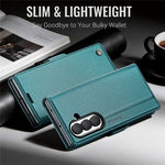 CASEME for Samsung Galaxy Z Fold8 Ultra Case  023 Series RFID Blocking Wallet Stand Glossy Litchi Texture Leather Phone Cover
