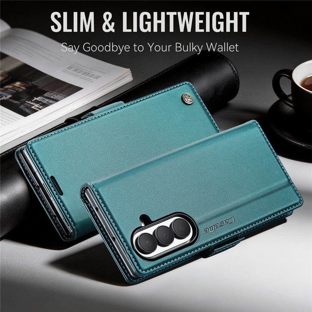 CASEME for Samsung Galaxy Z Fold8 Ultra Case  023 Series RFID Blocking Wallet Stand Glossy Litchi Texture Leather Phone Cover