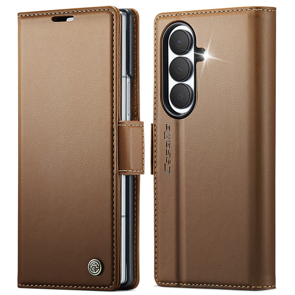 CASEME for Samsung Galaxy Z Fold8 Ultra Case  023 Series RFID Blocking Wallet Stand Glossy Litchi Texture Leather Phone Cover