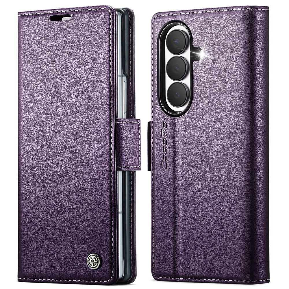 CASEME for Samsung Galaxy Z Fold8 Ultra Case  023 Series RFID Blocking Wallet Stand Glossy Litchi Texture Leather Phone Cover
