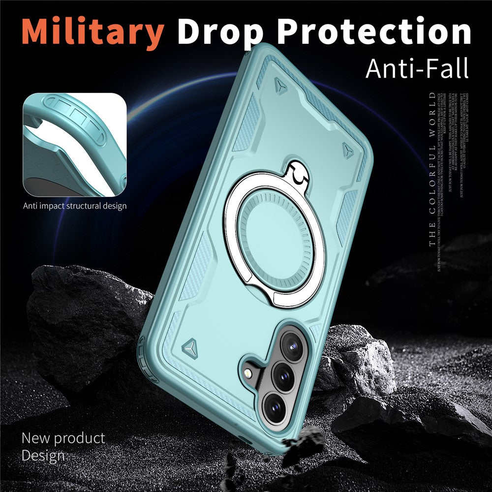 For Samsung Galaxy A57 5G Magnetic Case Military Protection PC + TPU Kickstand Phone Cover