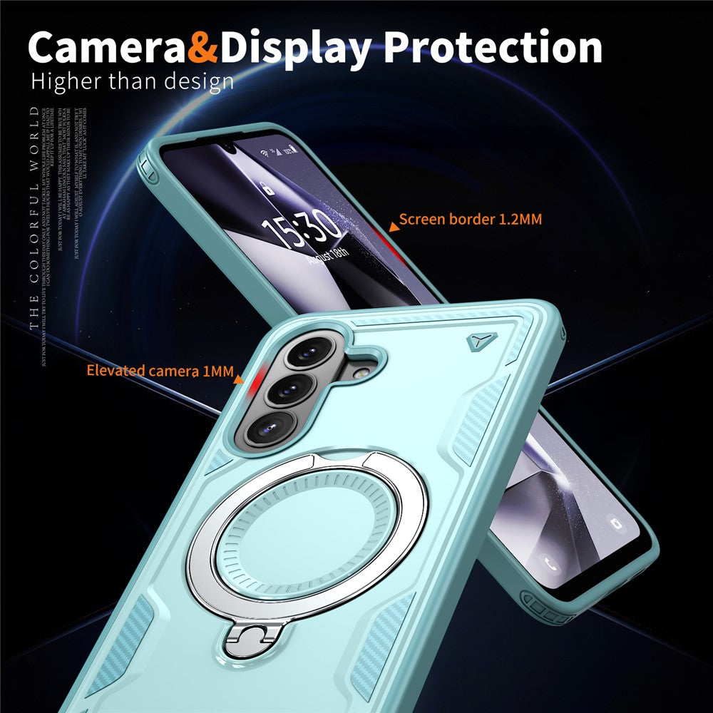 For Samsung Galaxy A57 5G Magnetic Case Military Protection PC + TPU Kickstand Phone Cover