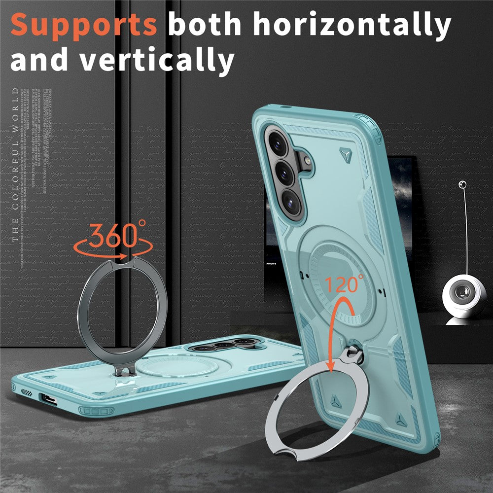 For Samsung Galaxy A57 5G Magnetic Case Military Protection PC + TPU Kickstand Phone Cover