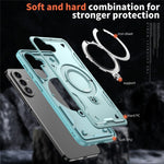 For Samsung Galaxy A57 5G Magnetic Case Military Protection PC + TPU Kickstand Phone Cover