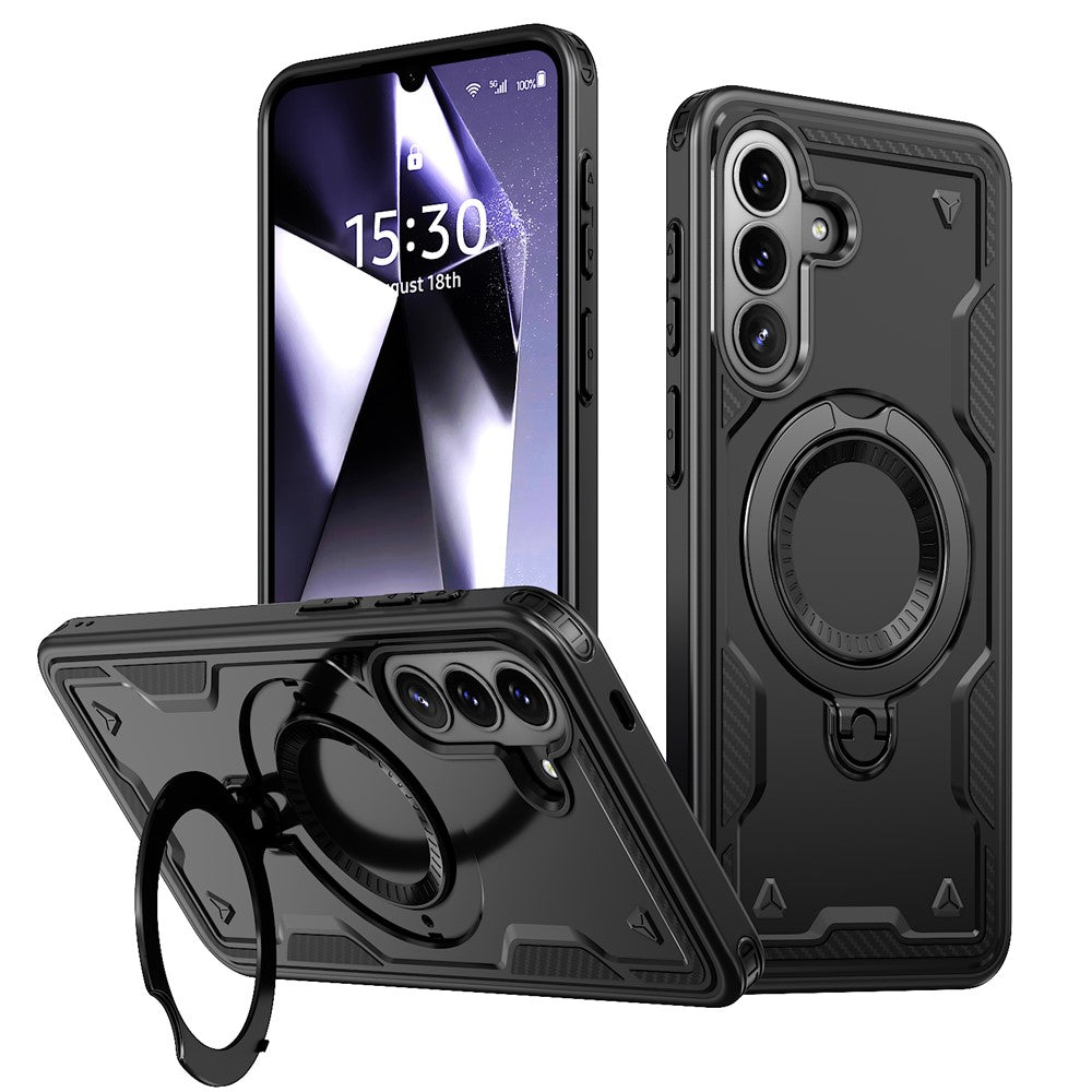 For Samsung Galaxy A57 5G Magnetic Case Military Protection PC + TPU Kickstand Phone Cover