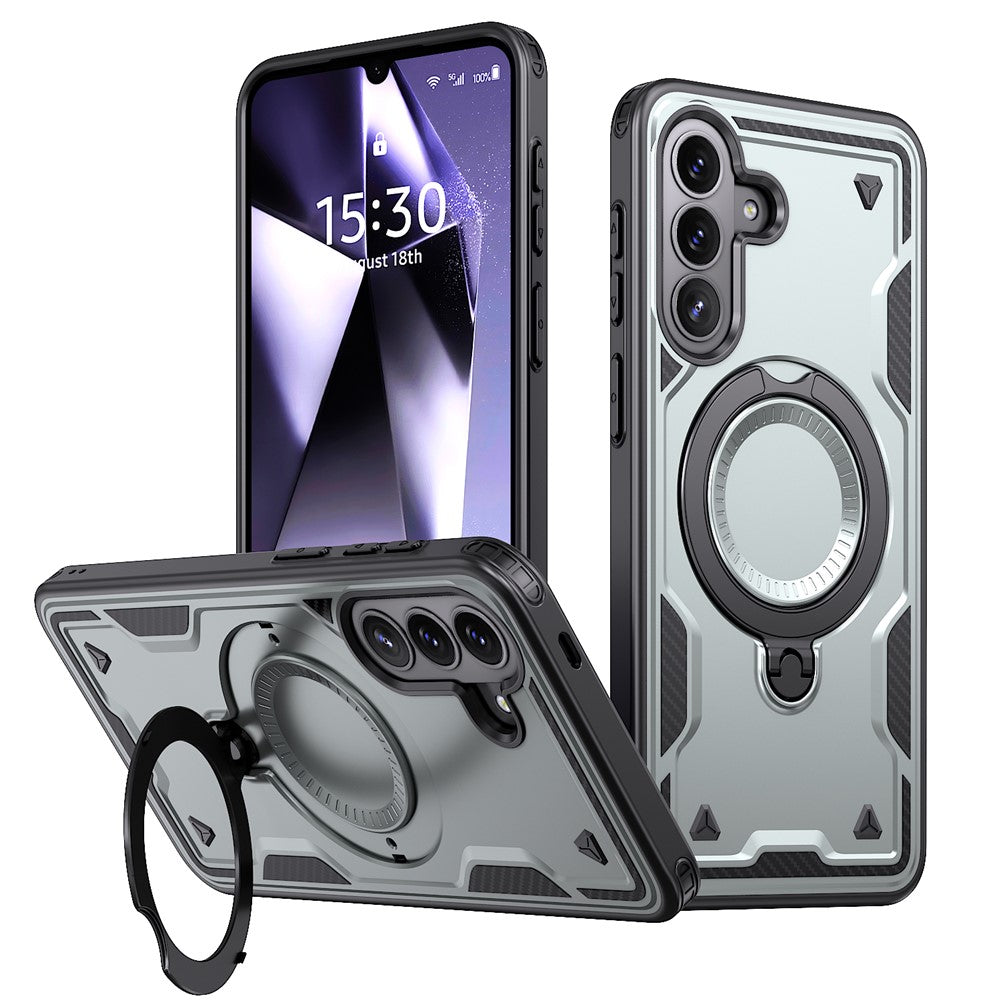 For Samsung Galaxy A57 5G Magnetic Case Military Protection PC + TPU Kickstand Phone Cover