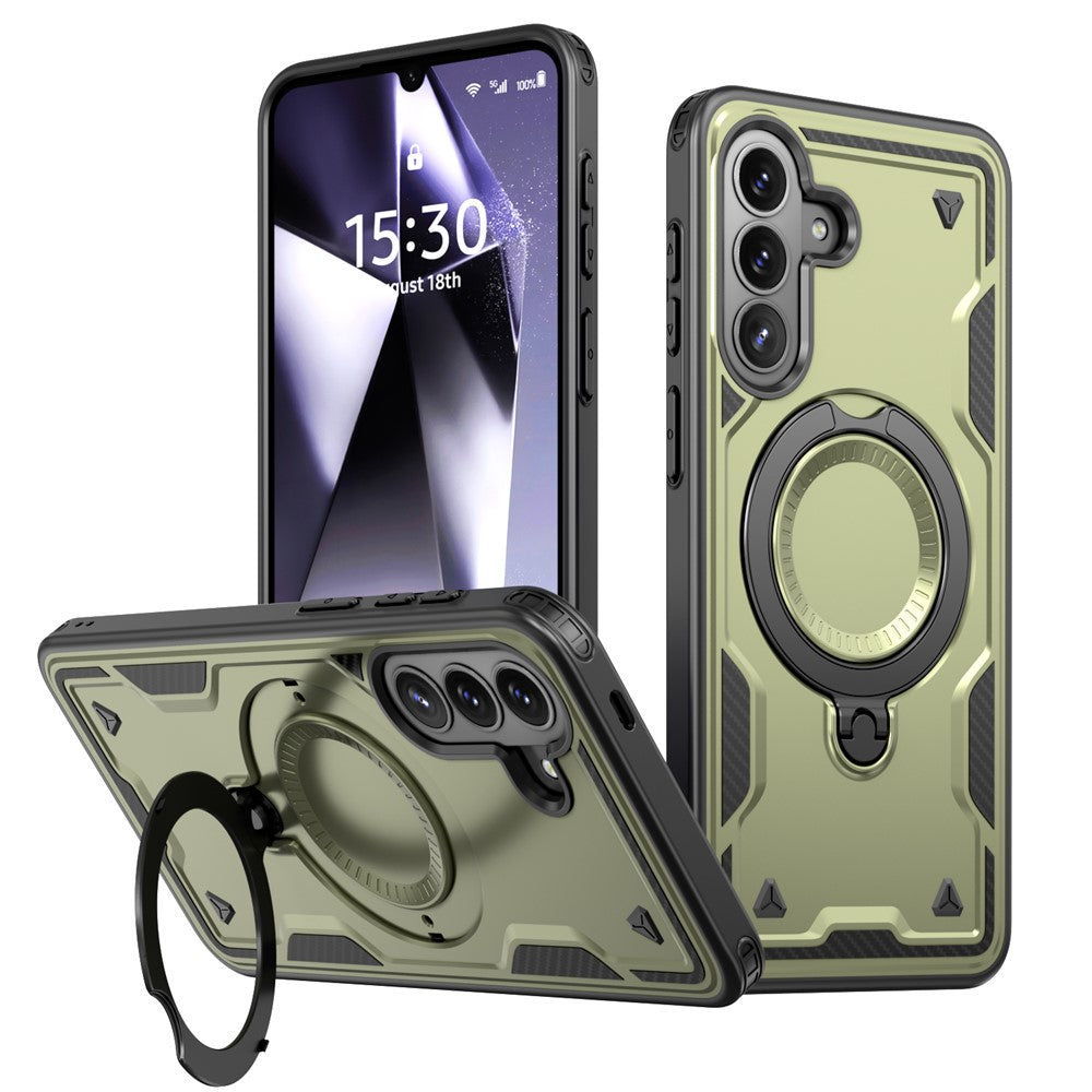 For Samsung Galaxy A57 5G Magnetic Case Military Protection PC + TPU Kickstand Phone Cover