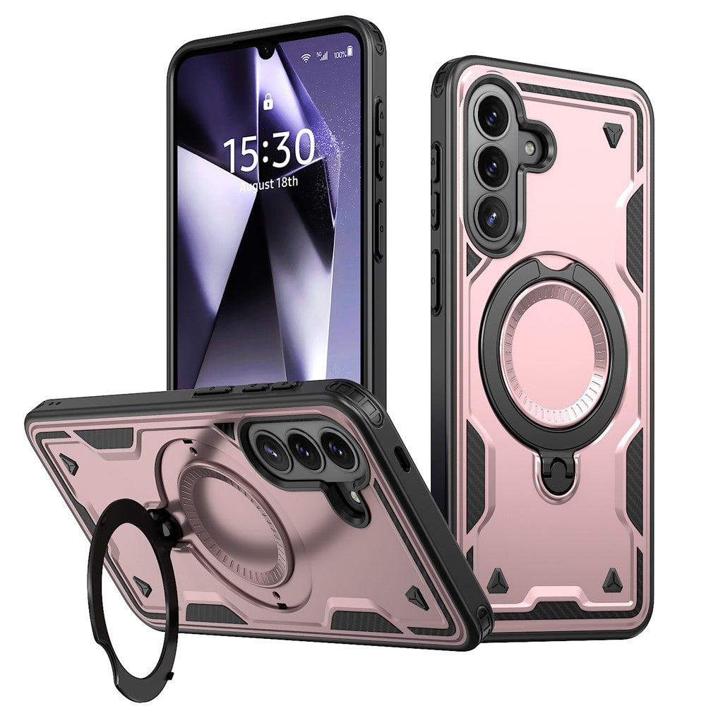 For Samsung Galaxy A57 5G Magnetic Case Military Protection PC + TPU Kickstand Phone Cover