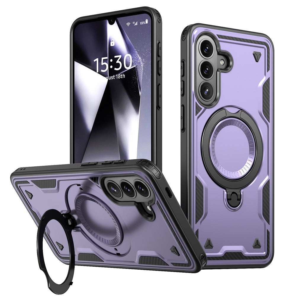 For Samsung Galaxy A57 5G Magnetic Case Military Protection PC + TPU Kickstand Phone Cover