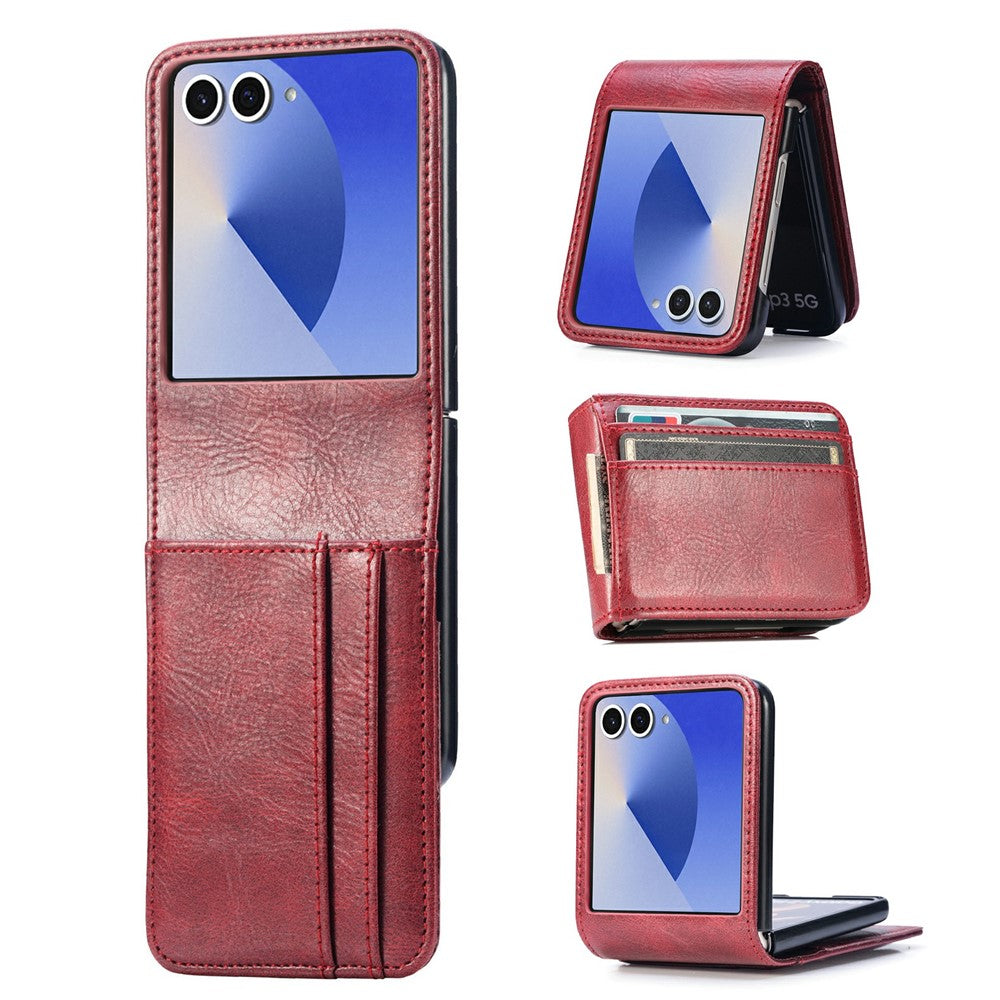 For Samsung Galaxy Z Flip8 Case Multi-Card Slot Leather Protective Phone Back Cover