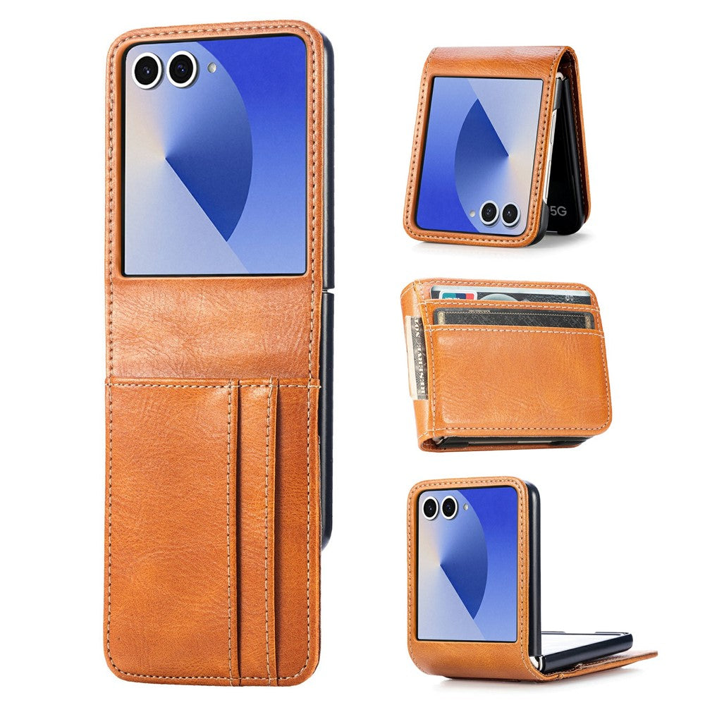 For Samsung Galaxy Z Flip8 Case Multi-Card Slot Leather Protective Phone Back Cover