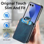 For Samsung Galaxy Z Flip7 5G Case Card Slots Kickstand PU Leather + PC Phone Cover with Rhinestone Ring Holder