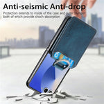 For Samsung Galaxy Z Flip7 5G Case Card Slots Kickstand PU Leather + PC Phone Cover with Rhinestone Ring Holder