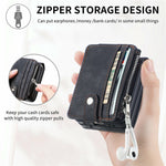 For Samsung Galaxy Z Flip7 5G Case Detachable 2-in-1 Card Slots Zipper Leather + PC Phone Cover