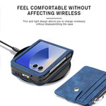 For Samsung Galaxy Z Flip7 5G Case Detachable 2-in-1 Card Slots Zipper Leather + PC Phone Cover