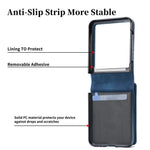 For Samsung Galaxy Z Flip7 5G Case Detachable 2-in-1 Card Slots Zipper Leather + PC Phone Cover