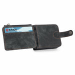 For Samsung Galaxy Z Flip7 5G Case Detachable 2-in-1 Card Slots Zipper Leather + PC Phone Cover