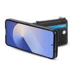 For Samsung Galaxy Z Flip7 5G Case Detachable 2-in-1 Card Slots Zipper Leather + PC Phone Cover