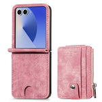 For Samsung Galaxy Z Flip7 5G Case Detachable 2-in-1 Card Slots Zipper Leather + PC Phone Cover