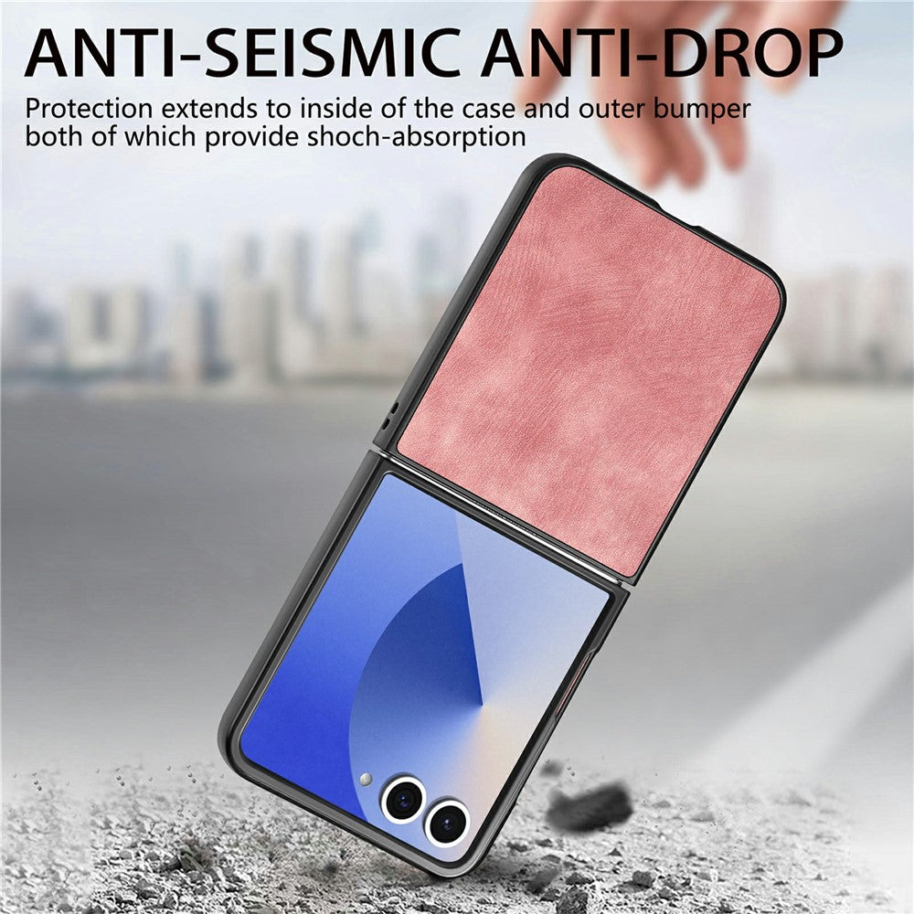 Til Samsung Galaxy Z Flip8 Cover Stødsikkert Slankt Retro Læder Telefoncover