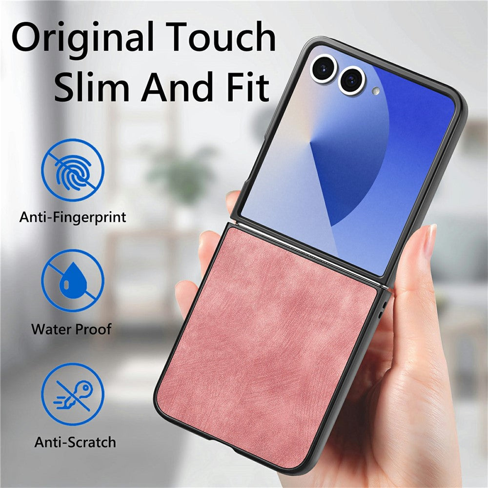 Til Samsung Galaxy Z Flip8 Cover Stødsikkert Slankt Retro Læder Telefoncover
