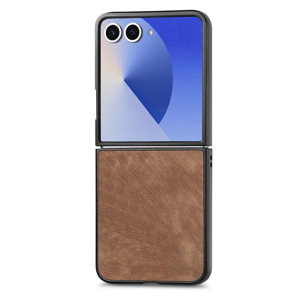 Til Samsung Galaxy Z Flip8 Cover Stødsikkert Slankt Retro Læder Telefoncover