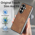 Til Samsung Galaxy Z Fold8 Ultra Cover Stødsikkert Slankt Retro Læder Telefon Bagcover