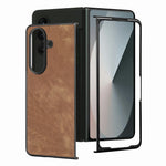 Til Samsung Galaxy Z Fold7 5G Etui Stødsikkert Slankt Retro Læder Telefoncover