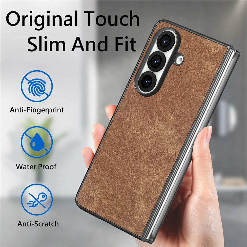 Til Samsung Galaxy Z Fold7 5G Etui Stødsikkert Slankt Retro Læder Telefoncover
