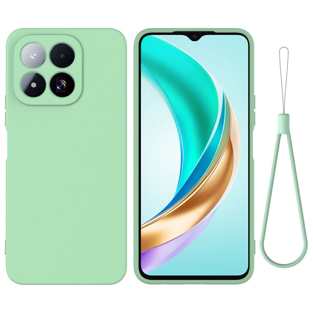 For Xiaomi 17 Max Liquid Silicone Case Phone Back Cover with Hand Strap