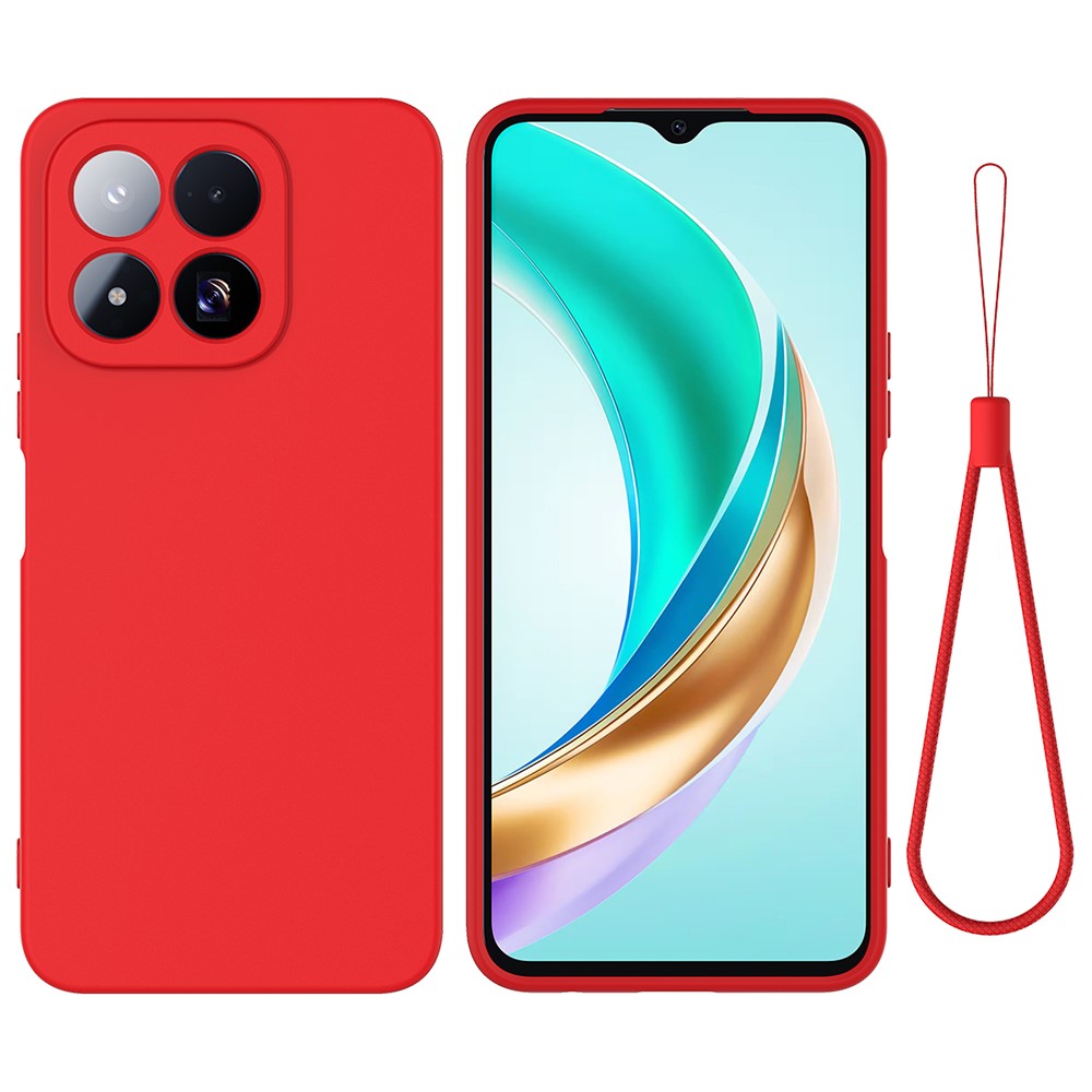 For Xiaomi 17 Max Liquid Silicone Case Phone Back Cover with Hand Strap