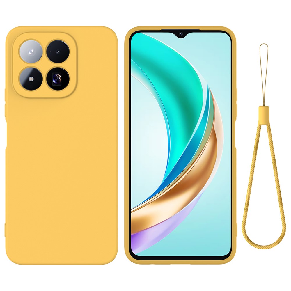 For Xiaomi 17 Max Liquid Silicone Case Phone Back Cover with Hand Strap