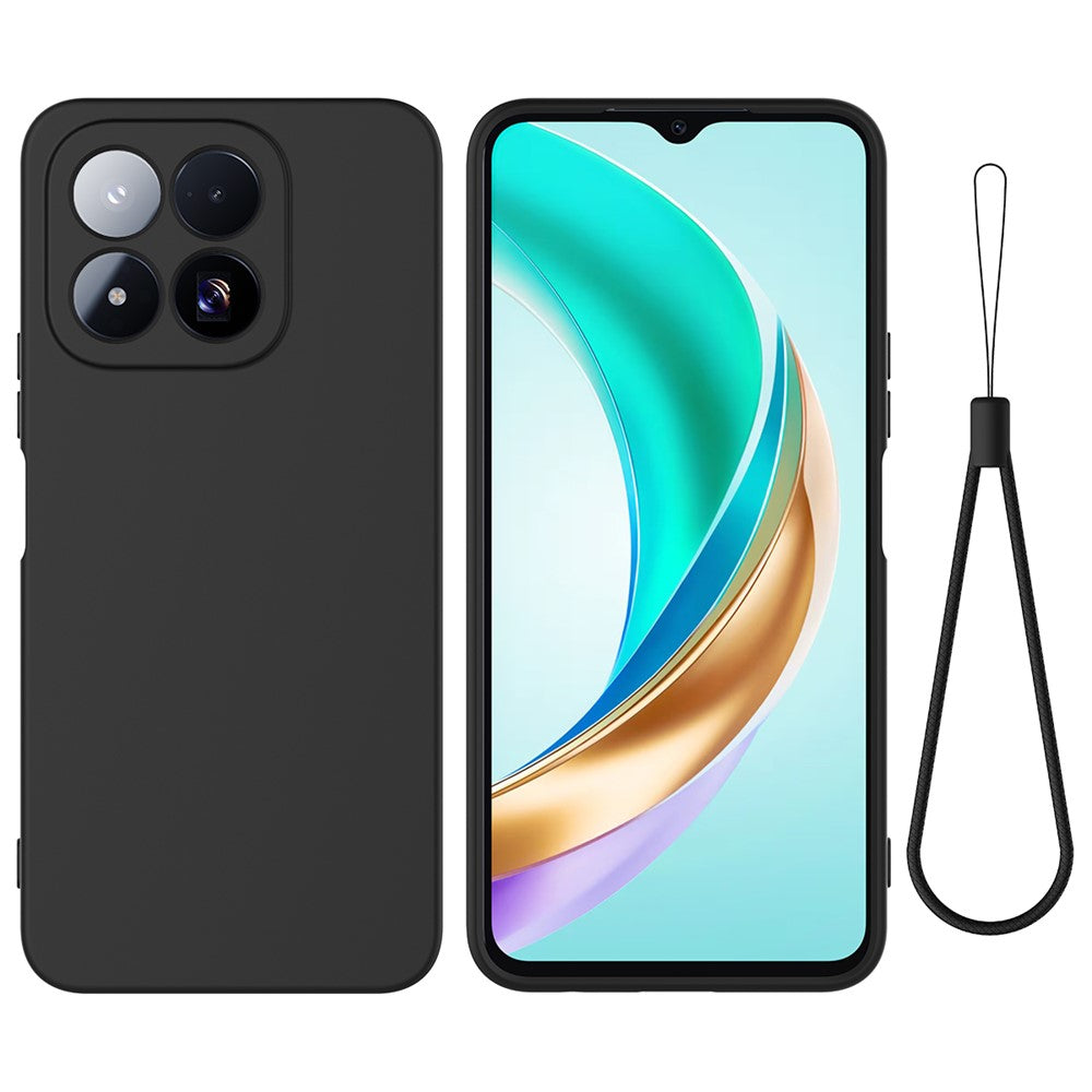 For Xiaomi 17 Max Liquid Silicone Case Phone Back Cover with Hand Strap