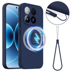 For Xiaomi 17 Max Magnetic Case Anti-Drop Liquid Silicone Phone Cover with Lanyard