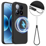 For Xiaomi 17 Max Magnetic Case Anti-Drop Liquid Silicone Phone Cover with Lanyard
