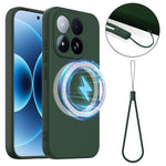 For Xiaomi 17 Max Magnetic Case Anti-Drop Liquid Silicone Phone Cover with Lanyard